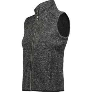 Holloway womens Holloway Women’s Alpine Sweater Fleece Vest(Black Heather)