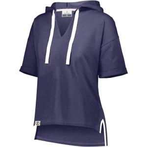 Holloway womens Ladies Sophomore Short Sleeve Hoodie(Navy Heather)