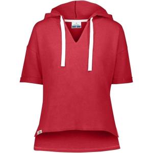 Holloway womens Ladies Sophomore Short Sleeve Hoodie(Scarlet Heather)