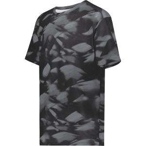 Holloway-Youth Stock Cotton-Touch Poly Tee(Black Glacier Print)