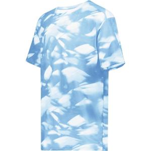 Holloway-Youth Stock Cotton-Touch Poly Tee(Columbia Blue Glacier Print)