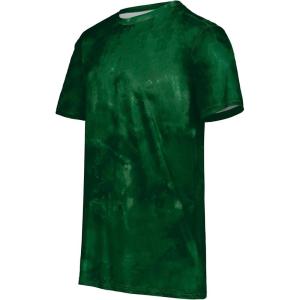 Holloway-Youth Stock Cotton-Touch Poly Tee(Dark Green Cloud Print)