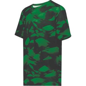 Holloway-Youth Stock Cotton-Touch Poly Tee(Dark Green Glacier Print)