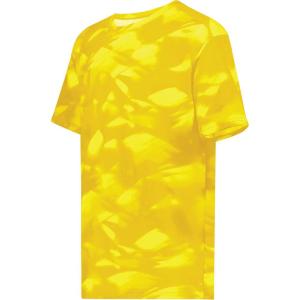 Holloway-Youth Stock Cotton-Touch Poly Tee(Gold Glacier Print)