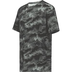 Holloway-Youth Stock Cotton-Touch Poly Tee(Graphite Shockwave Print)