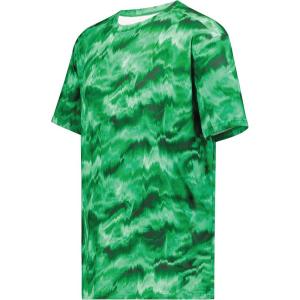 Holloway-Youth Stock Cotton-Touch Poly Tee(Kelly Shockwave Print)