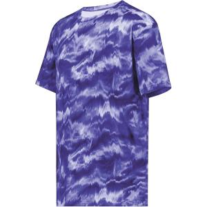 Holloway-Youth Stock Cotton-Touch Poly Tee(Purple Shockwave Print)