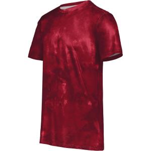 Holloway-Youth Stock Cotton-Touch Poly Tee(Scarlet Cloud Print)