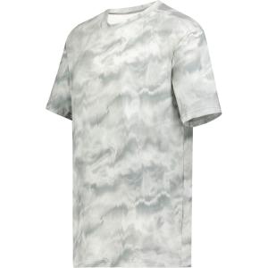 Holloway-Youth Stock Cotton-Touch Poly Tee(Silver Shoackwave Print)
