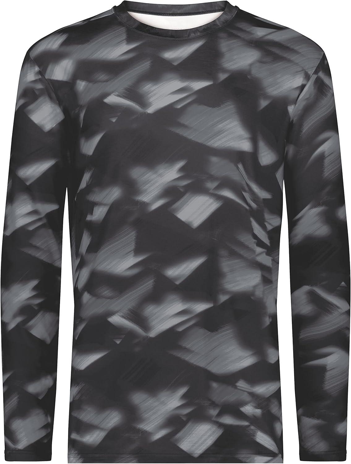 imageHolloway Mens CottonTouch Poly Cloud Long Sleeve TeeBlack Glacier Print