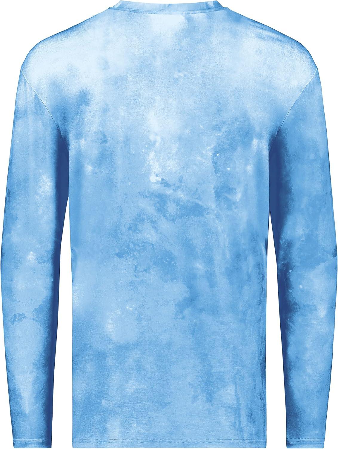 imageHolloway Mens CottonTouch Poly Cloud Long Sleeve TeeColumbia Blue Cloud Print