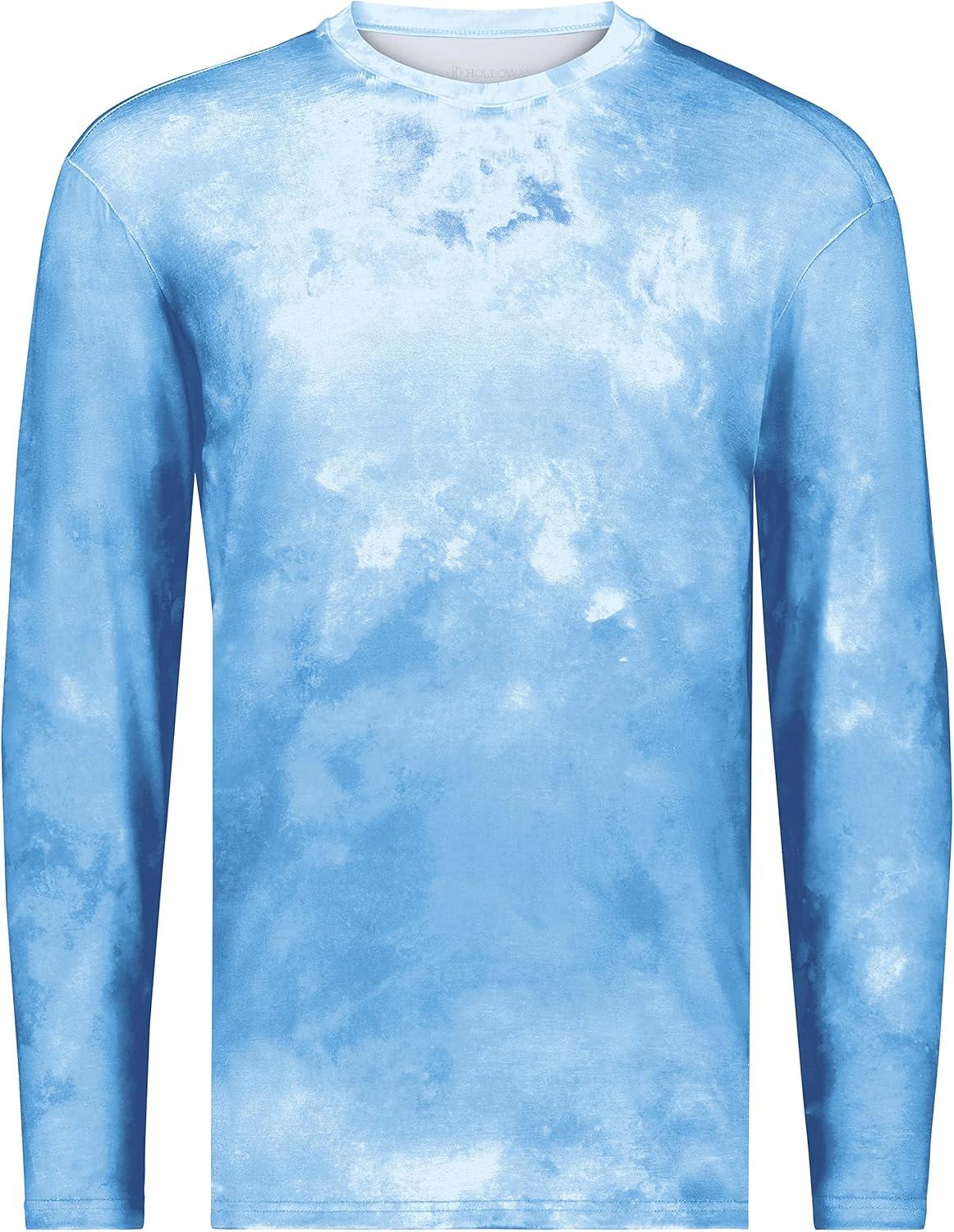 imageHolloway Mens CottonTouch Poly Cloud Long Sleeve TeeColumbia Blue Cloud Print