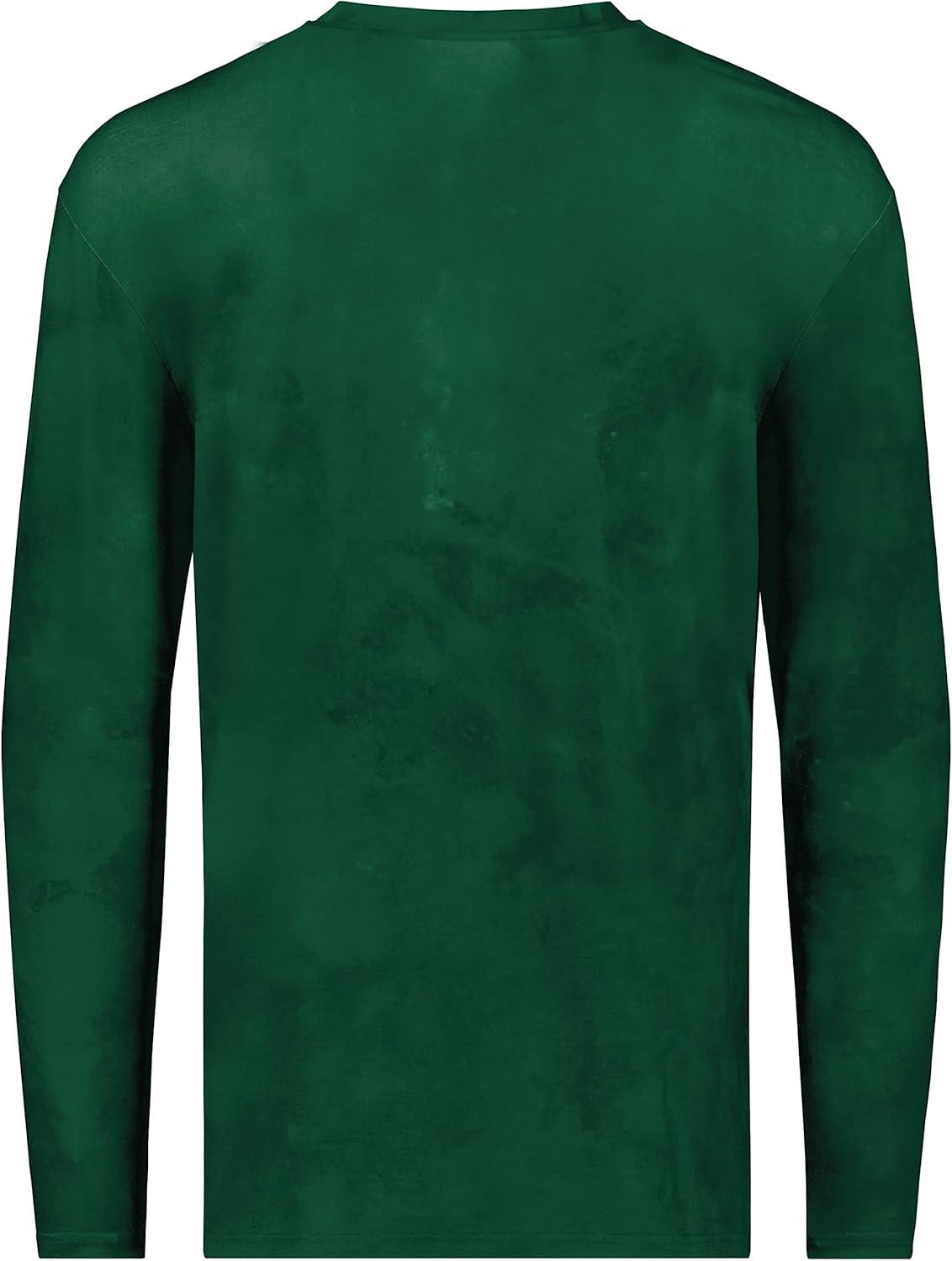 imageHolloway Mens CottonTouch Poly Cloud Long Sleeve TeeDark Green Cloud Print