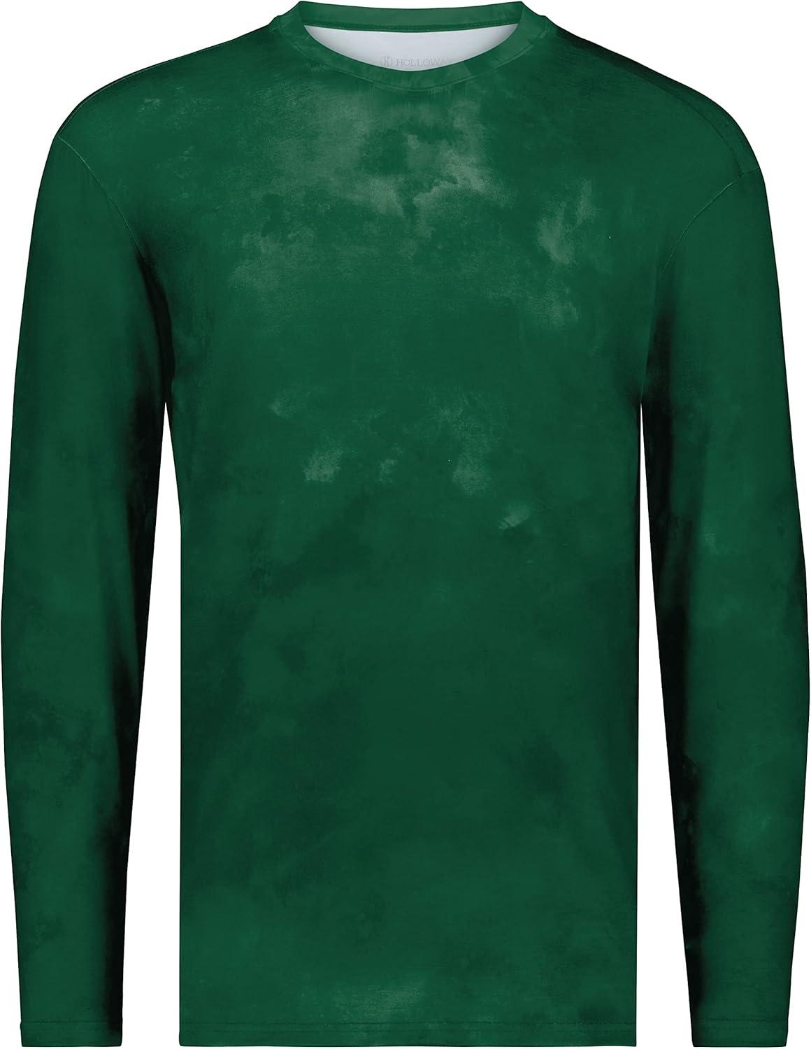 imageHolloway Mens CottonTouch Poly Cloud Long Sleeve TeeDark Green Cloud Print
