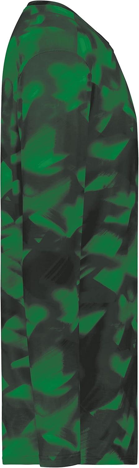 imageHolloway Mens CottonTouch Poly Cloud Long Sleeve TeeDark Green Glacier Print
