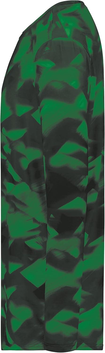 imageHolloway Mens CottonTouch Poly Cloud Long Sleeve TeeDark Green Glacier Print