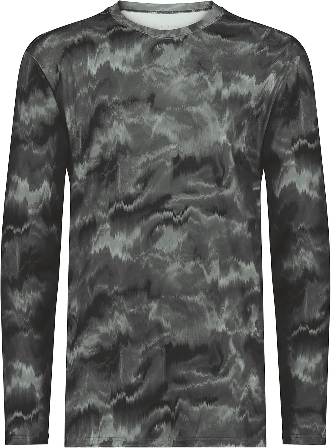 imageHolloway Mens CottonTouch Poly Cloud Long Sleeve TeeGraphite Shockwave Print