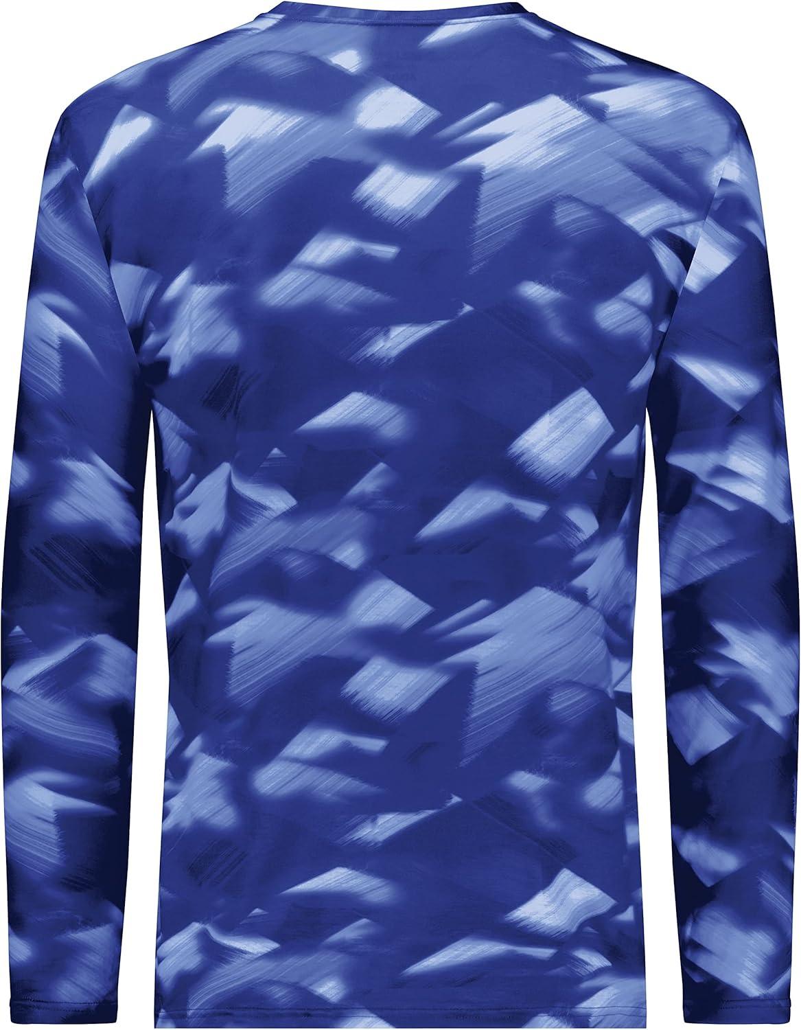imageHolloway Mens CottonTouch Poly Cloud Long Sleeve TeeNavy Glacier Print