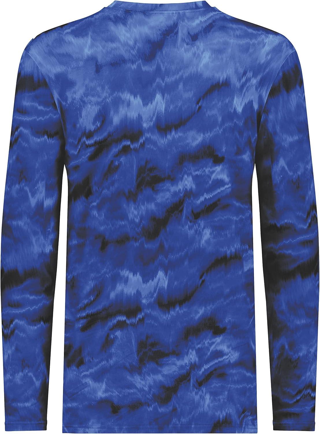imageHolloway Mens CottonTouch Poly Cloud Long Sleeve TeeNavy Shockwave Print