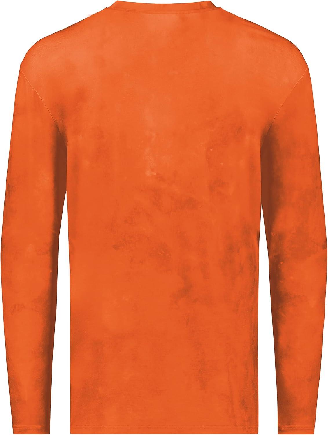 imageHolloway Mens CottonTouch Poly Cloud Long Sleeve TeeOrange Cloud Print