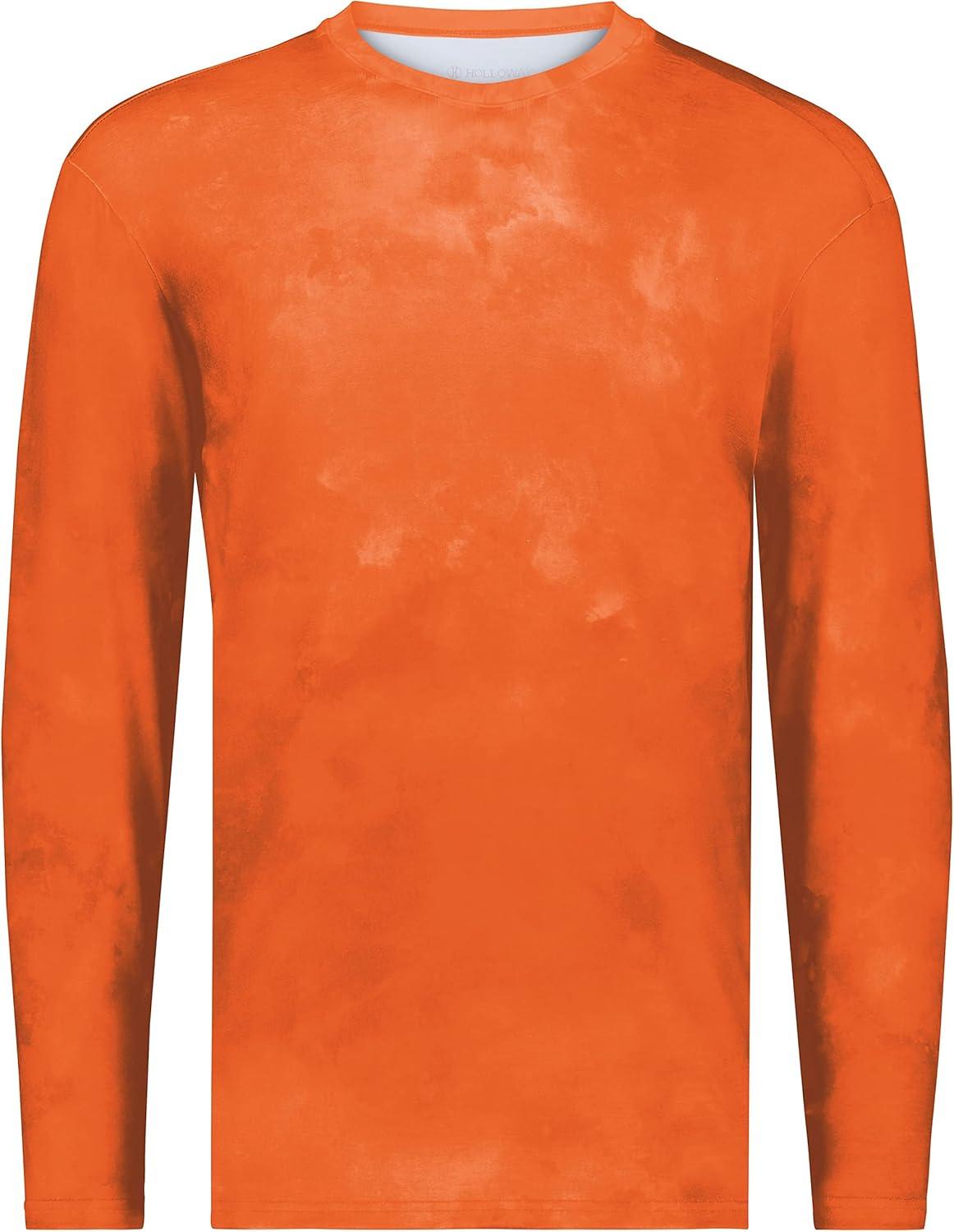 imageHolloway Mens CottonTouch Poly Cloud Long Sleeve TeeOrange Cloud Print