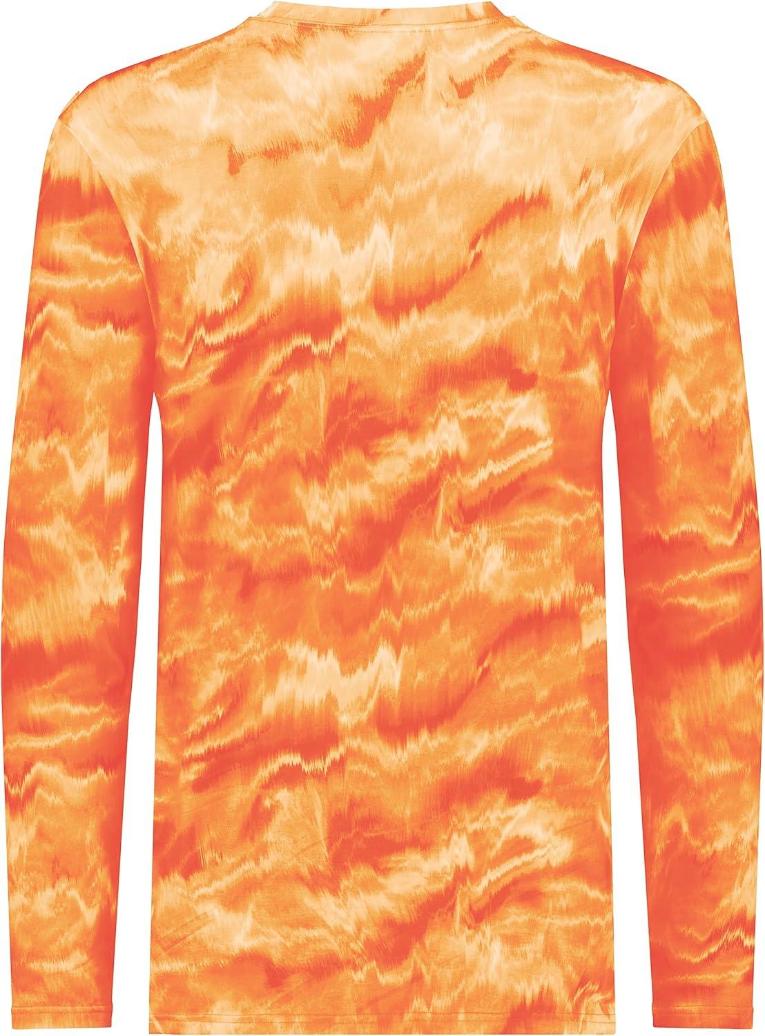 imageHolloway Mens CottonTouch Poly Cloud Long Sleeve TeeOrange Shockwave Print
