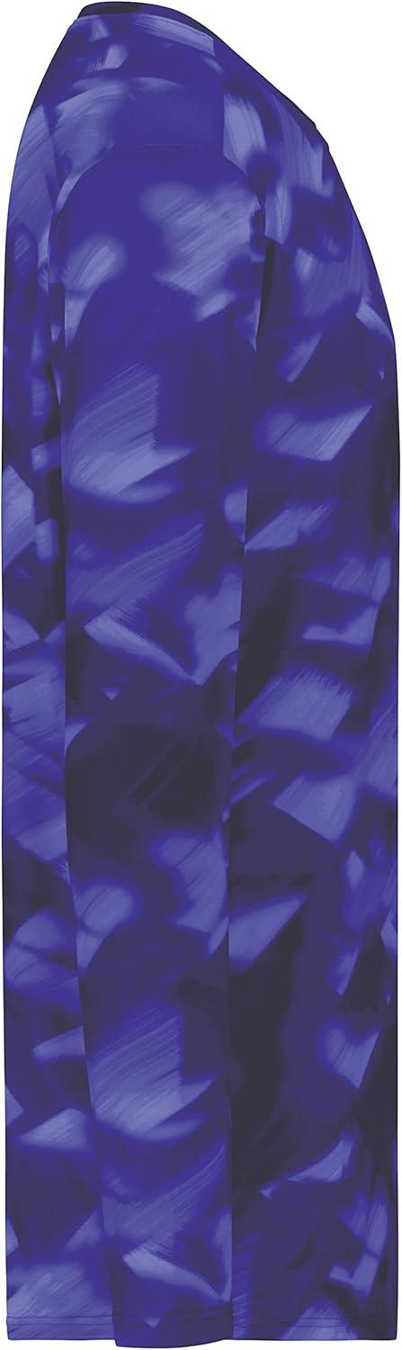 imageHolloway Mens CottonTouch Poly Cloud Long Sleeve TeePurple Glacier Print