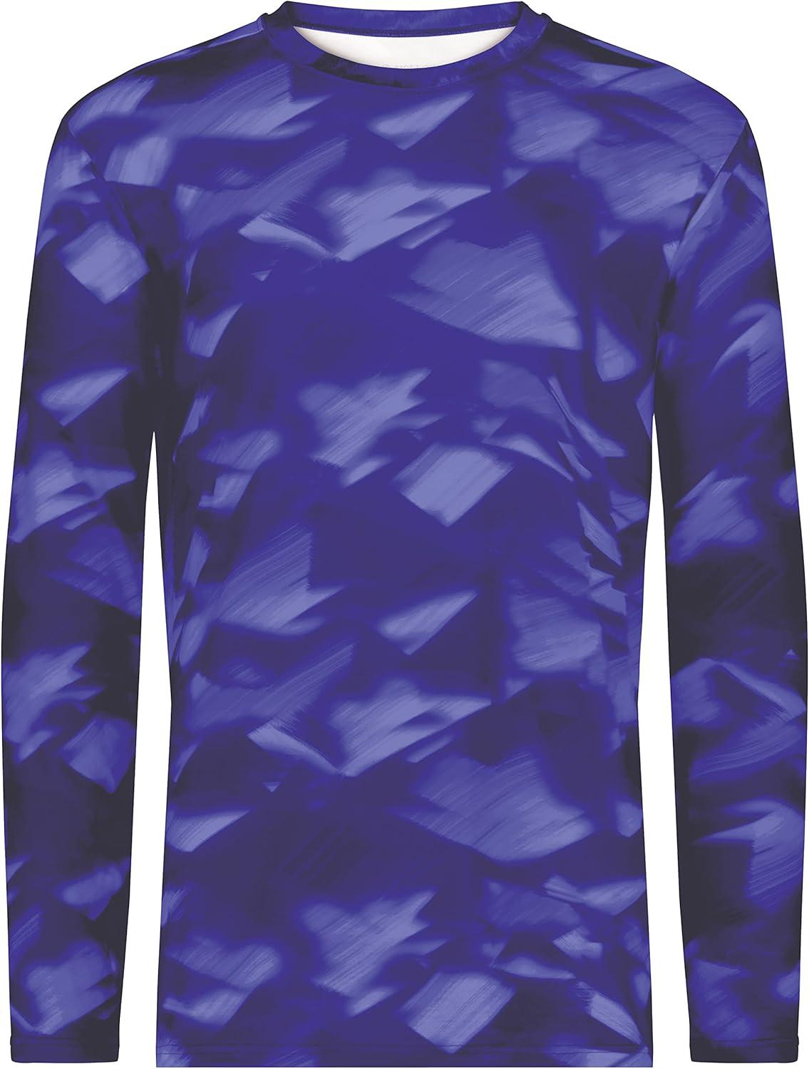 imageHolloway Mens CottonTouch Poly Cloud Long Sleeve TeePurple Glacier Print