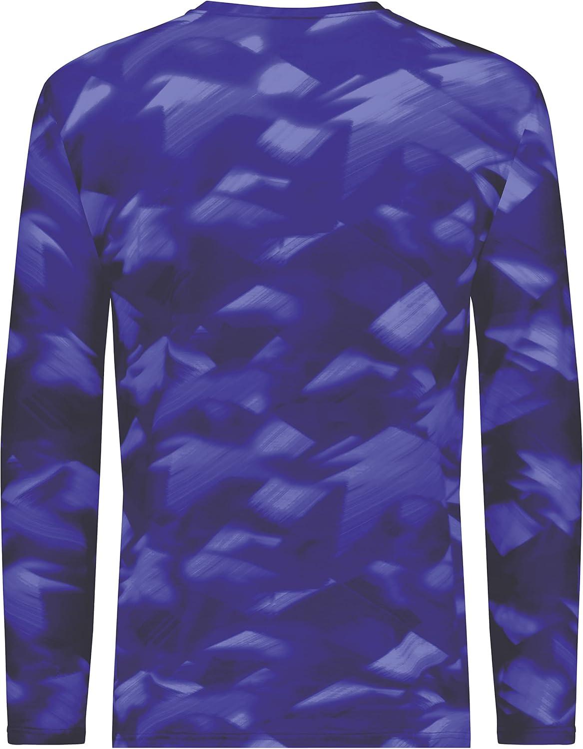 imageHolloway Mens CottonTouch Poly Cloud Long Sleeve TeePurple Glacier Print