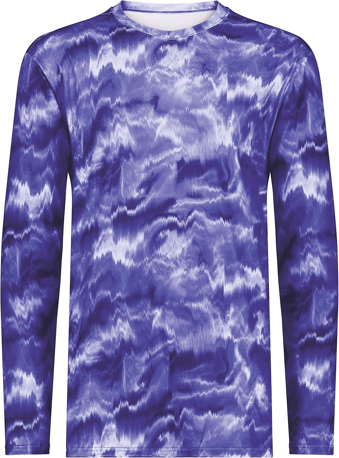 imageHolloway Mens CottonTouch Poly Cloud Long Sleeve TeePurple Shockwave Print