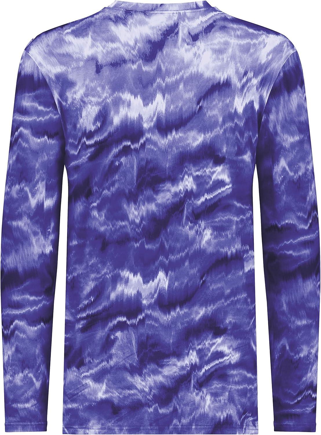 imageHolloway Mens CottonTouch Poly Cloud Long Sleeve TeePurple Shockwave Print