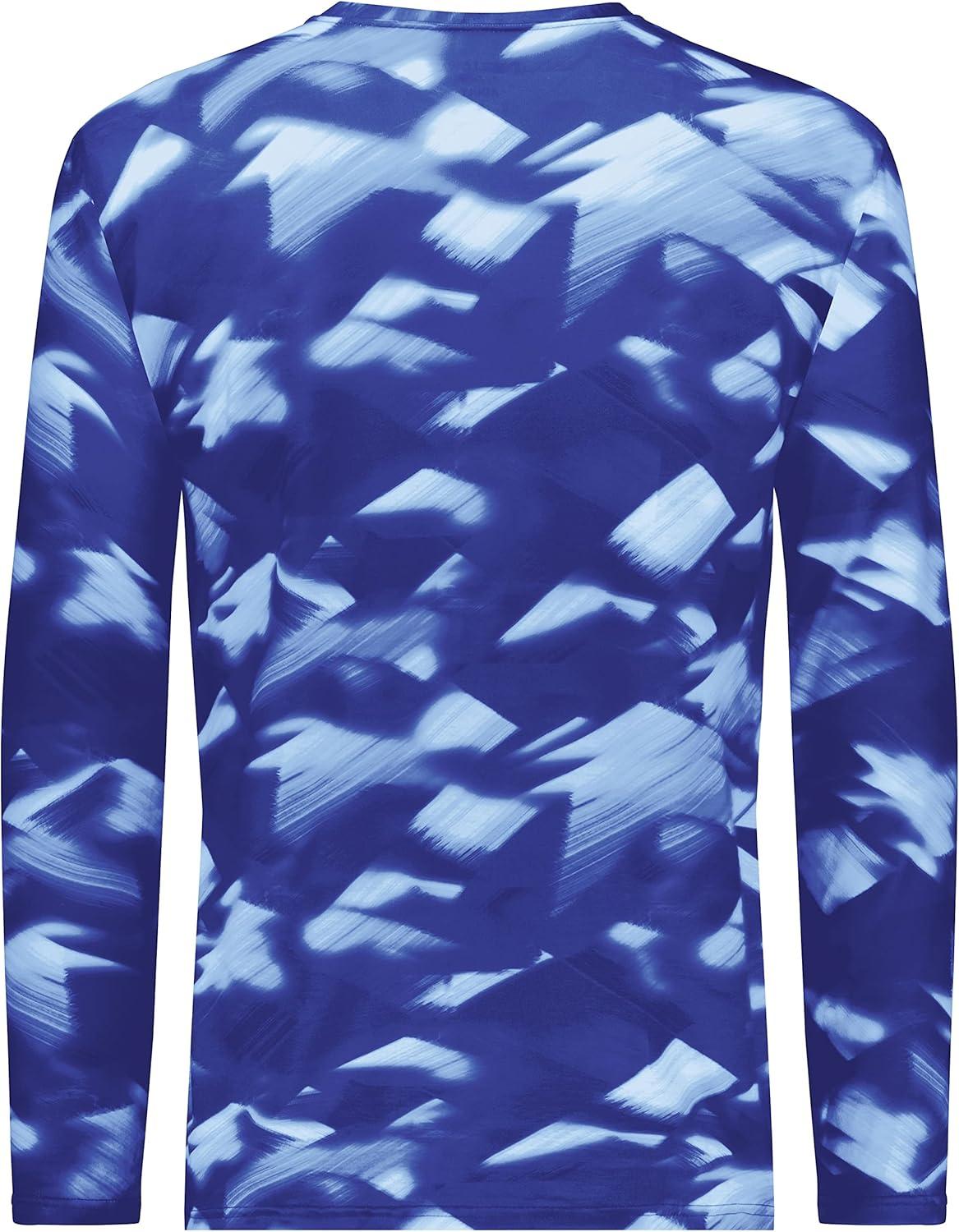 imageHolloway Mens CottonTouch Poly Cloud Long Sleeve TeeRoyal Glacier Print