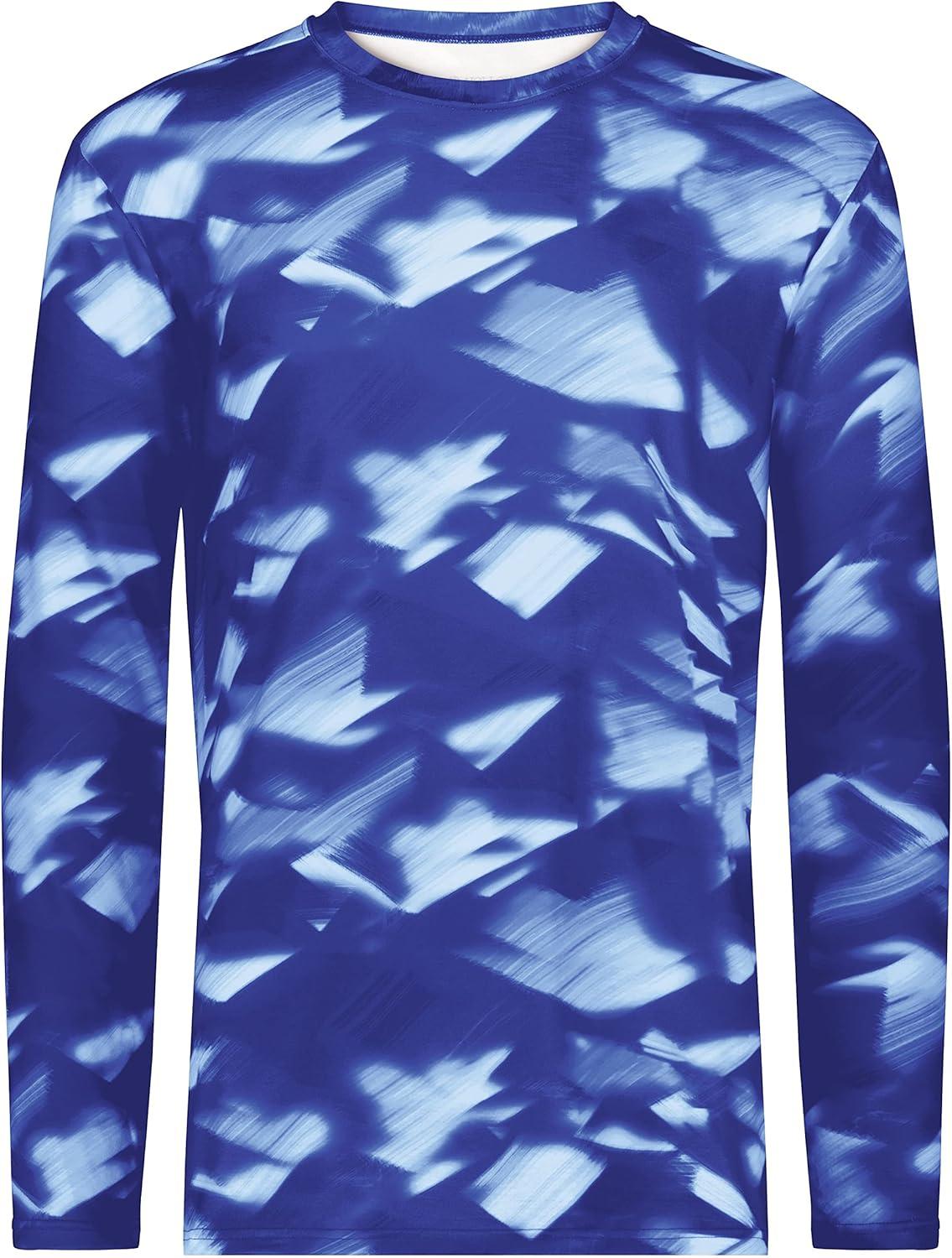 imageHolloway Mens CottonTouch Poly Cloud Long Sleeve TeeRoyal Glacier Print