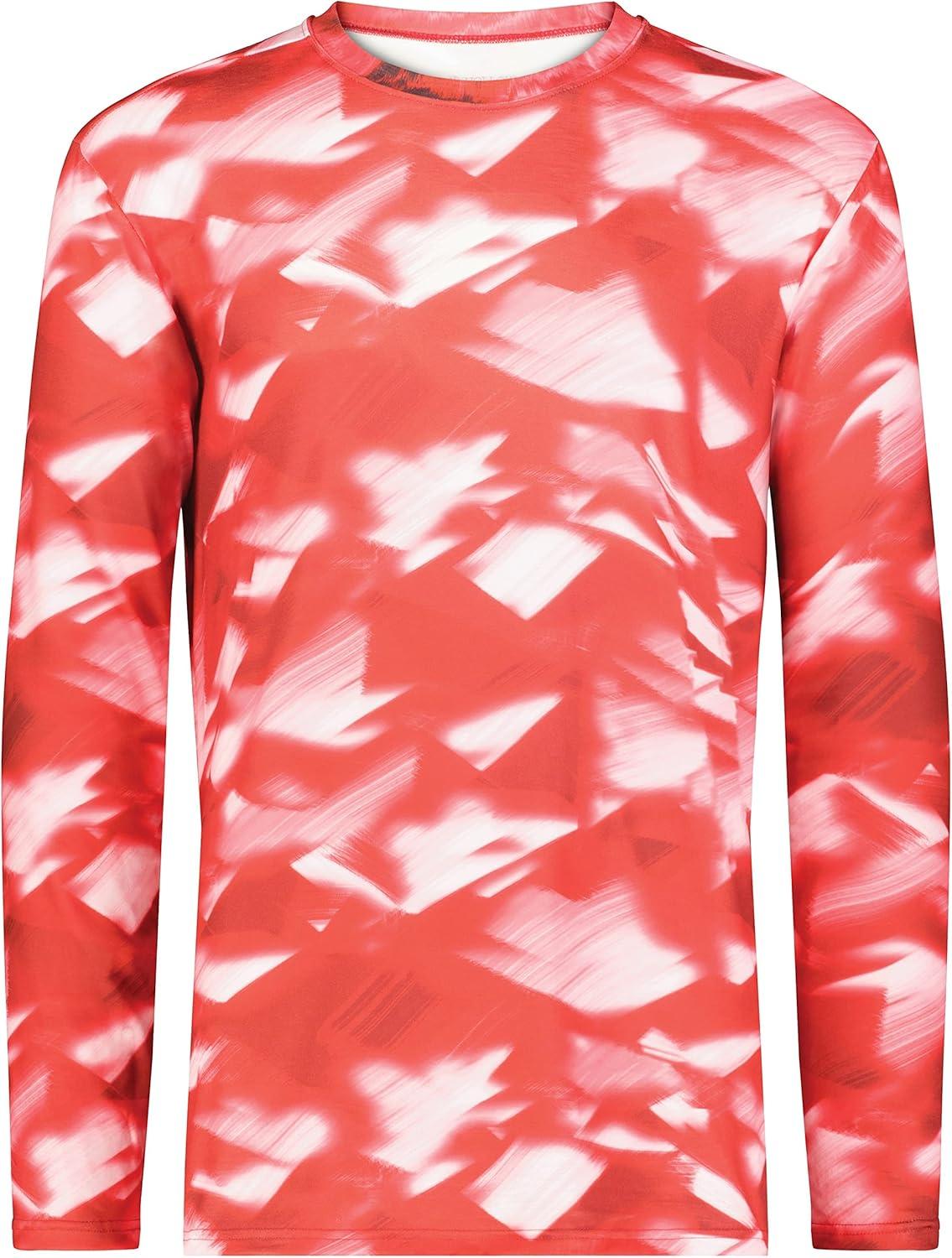 imageHolloway Mens CottonTouch Poly Cloud Long Sleeve TeeScarlet Glacier Print