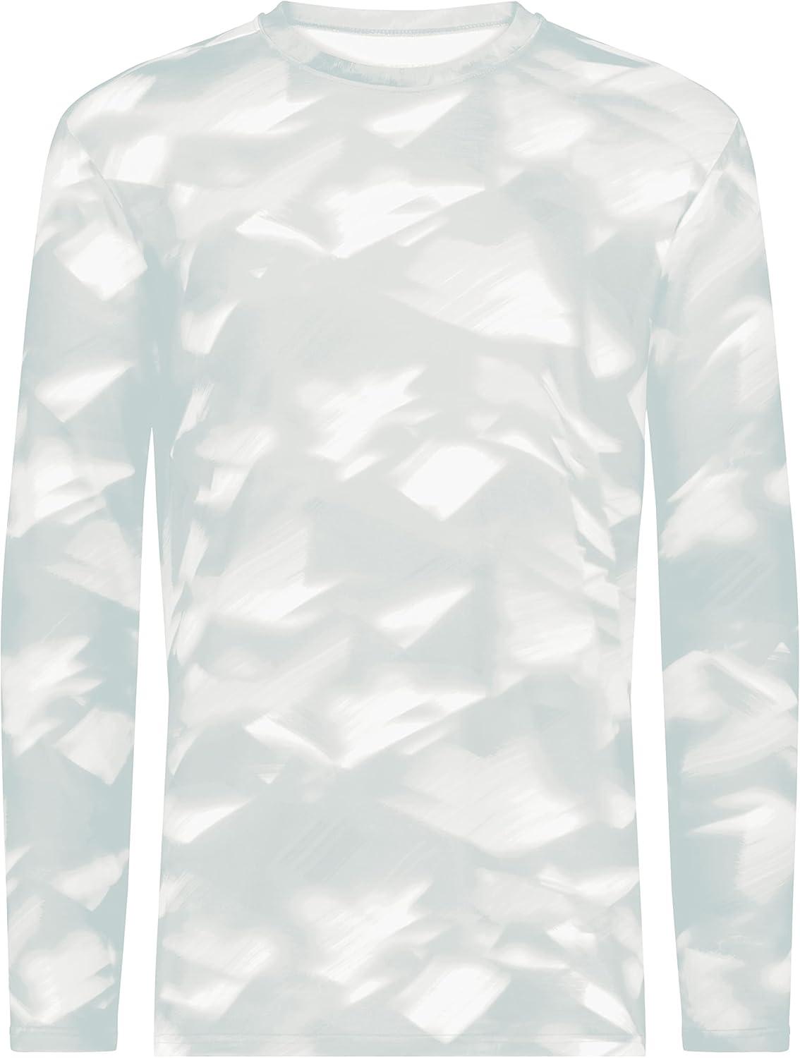 imageHolloway Mens CottonTouch Poly Cloud Long Sleeve TeeSilver Glacier Print
