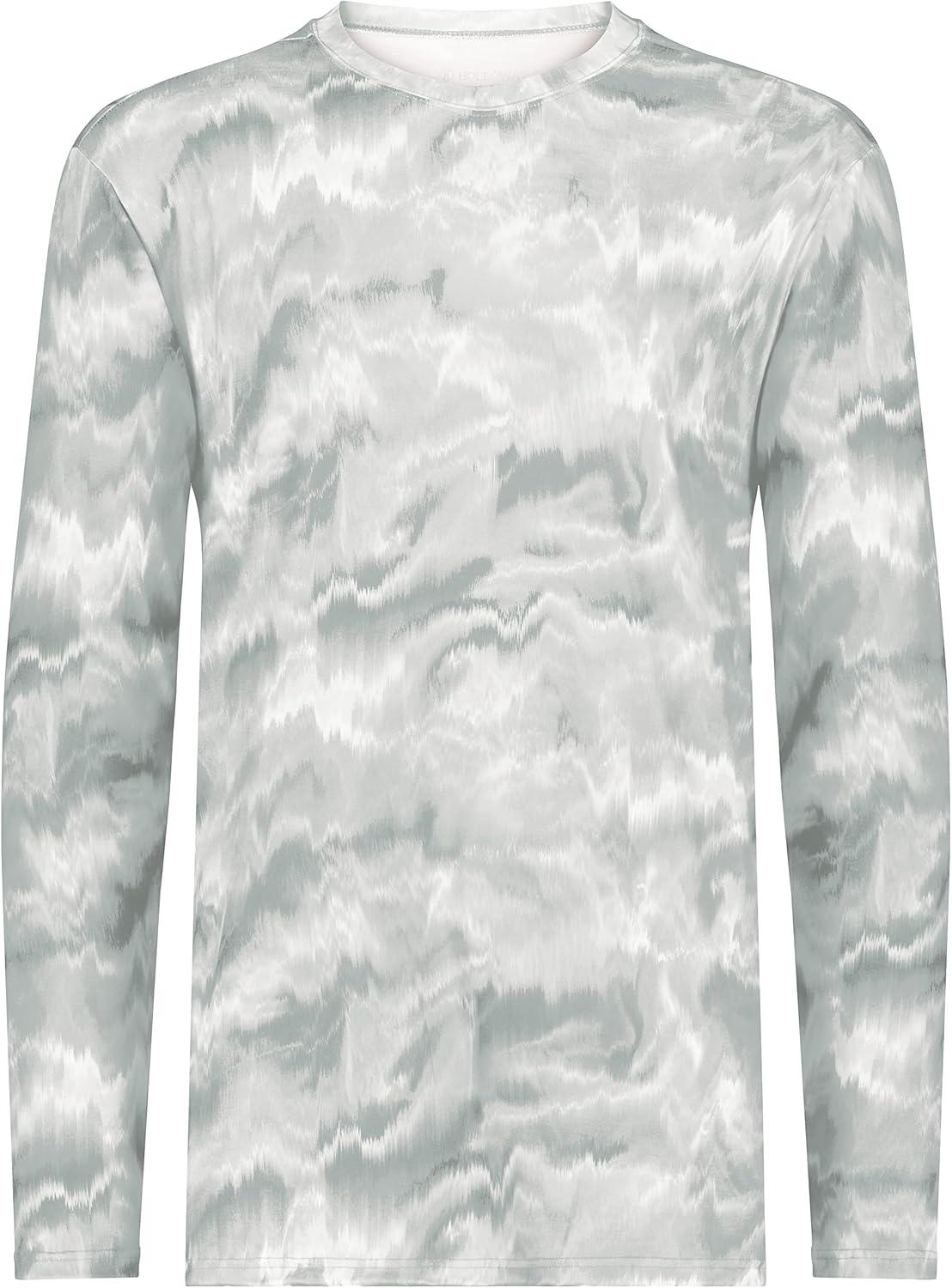 imageHolloway Mens CottonTouch Poly Cloud Long Sleeve TeeSilver Shockwave Print