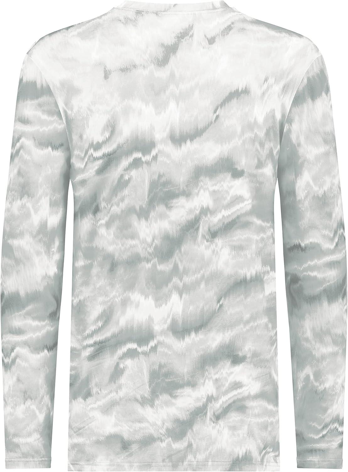 imageHolloway Mens CottonTouch Poly Cloud Long Sleeve TeeSilver Shockwave Print