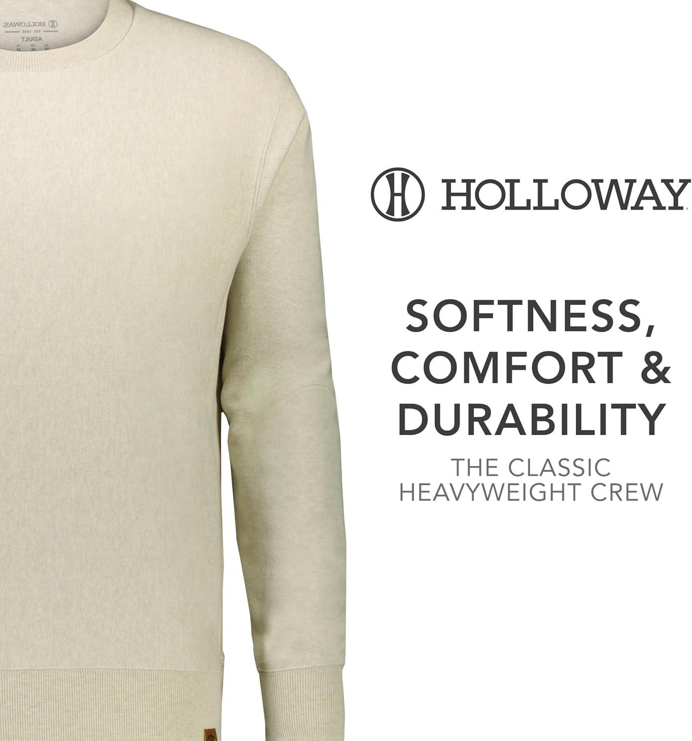 imageHolloway Mens Holloway Classic Heavyweight Fleece CrewVintage Birch Heather