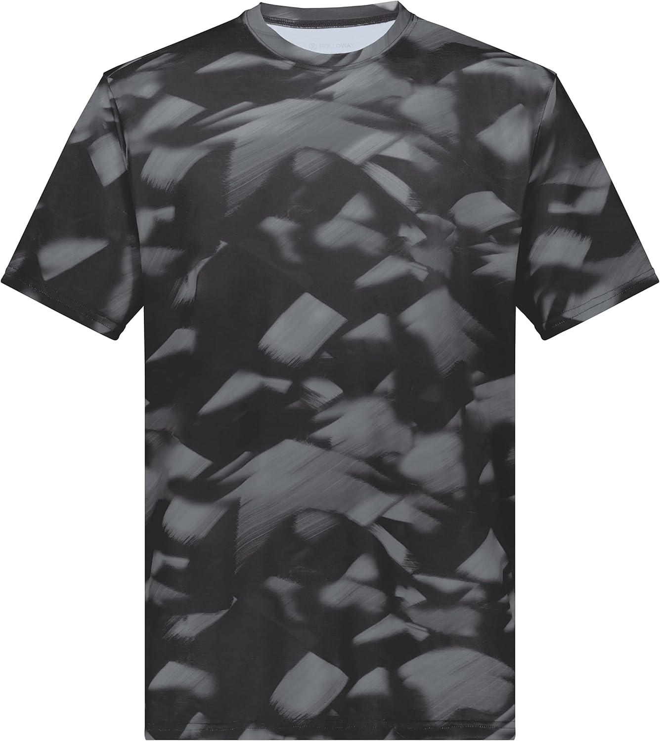 imageHolloway Mens Stock CottonTouch Poly TeeBlack Glacier Print