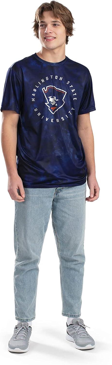 imageHolloway Mens Stock CottonTouch Poly TeeColumbia Blue Cloud Print