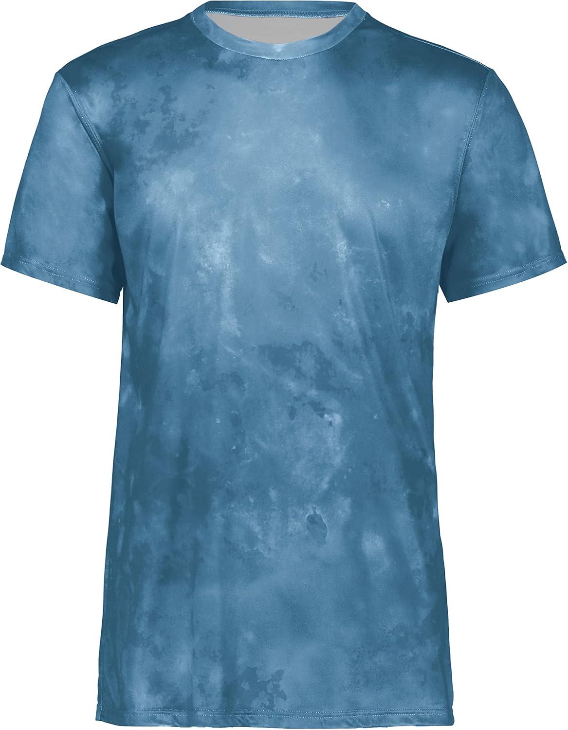 imageHolloway Mens Stock CottonTouch Poly TeeColumbia Blue Cloud Print