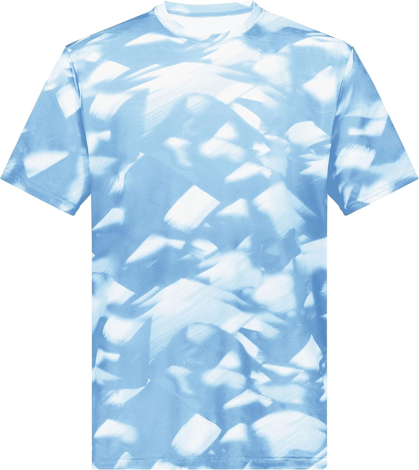 imageHolloway Mens Stock CottonTouch Poly TeeColumbia Blue Glacier Print