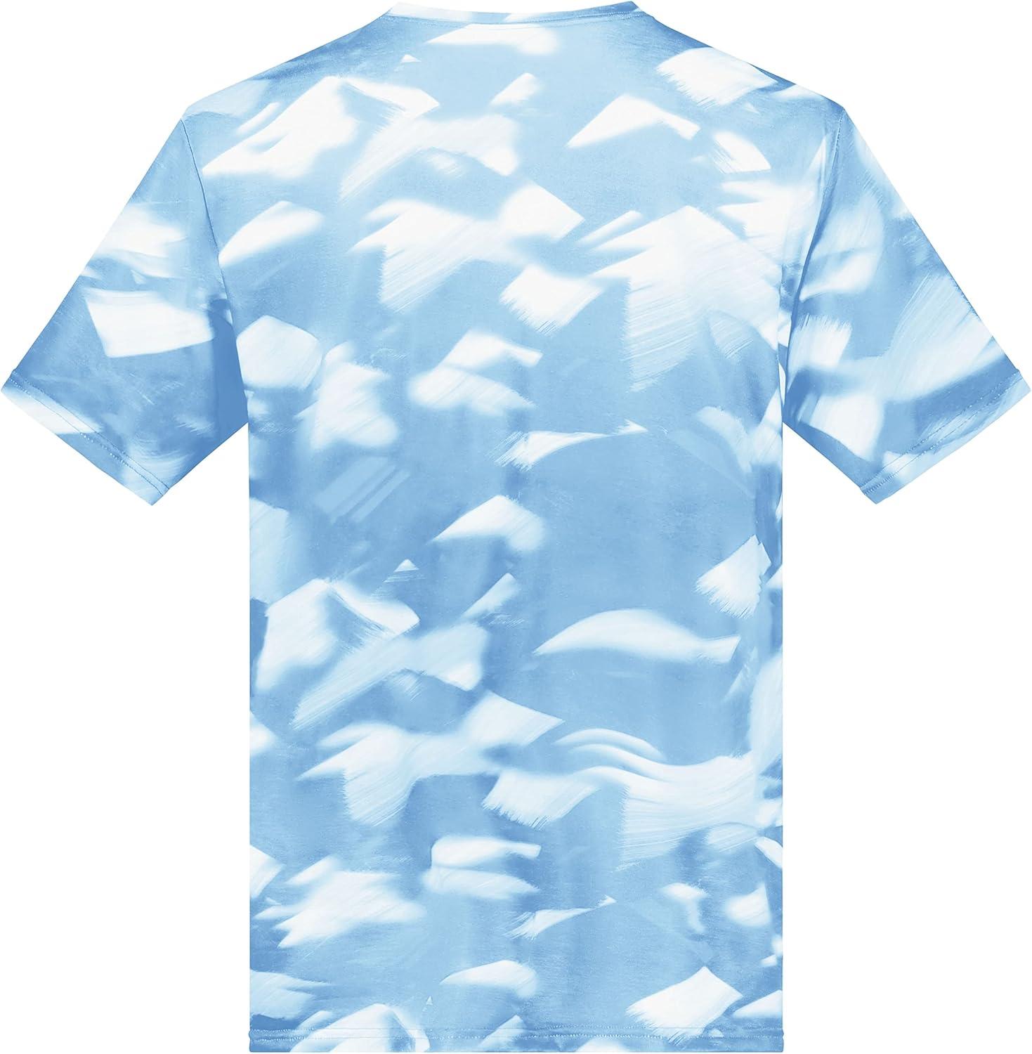 imageHolloway Mens Stock CottonTouch Poly TeeColumbia Blue Glacier Print