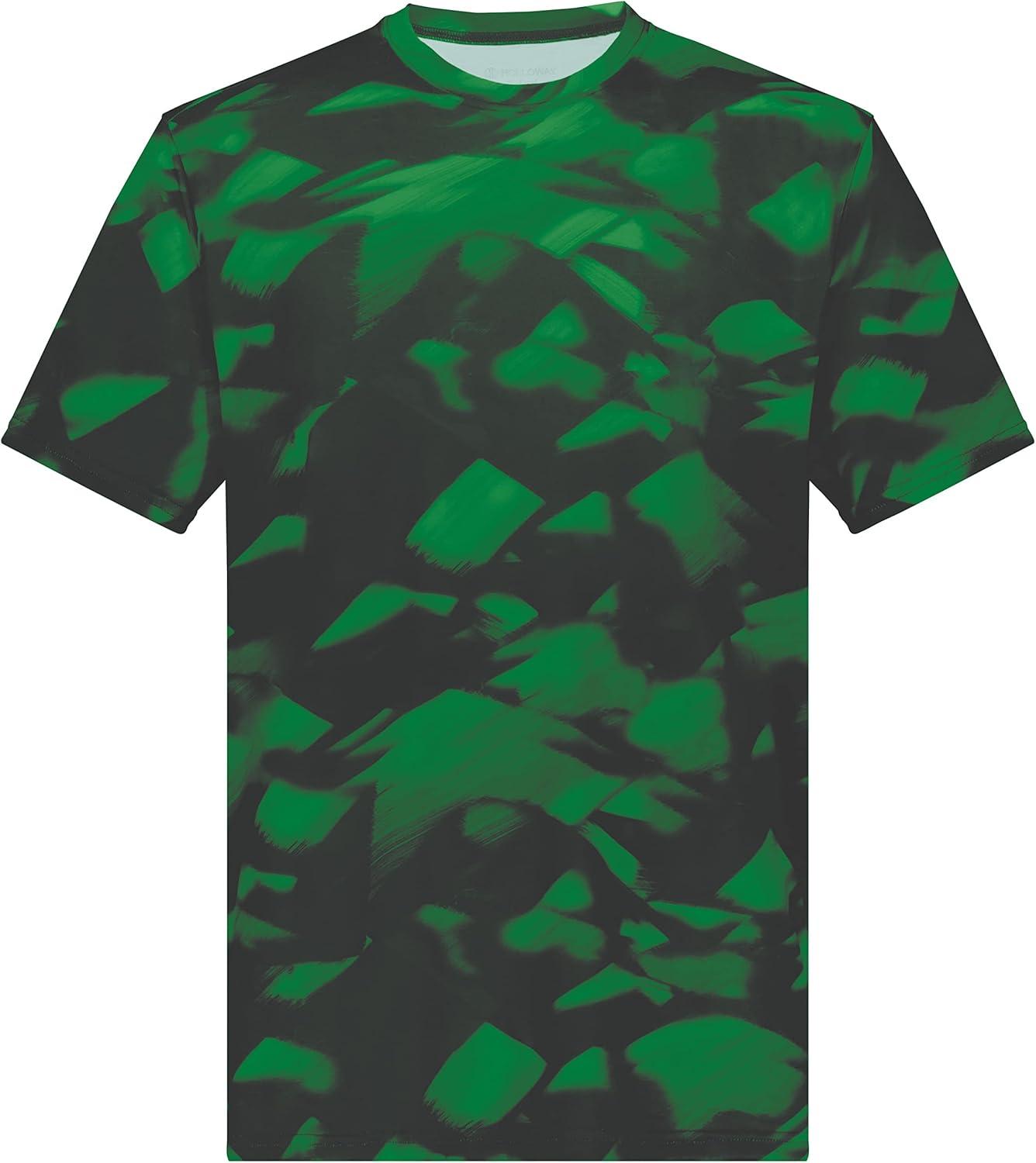 imageHolloway Mens Stock CottonTouch Poly TeeDark Green Glacier Print