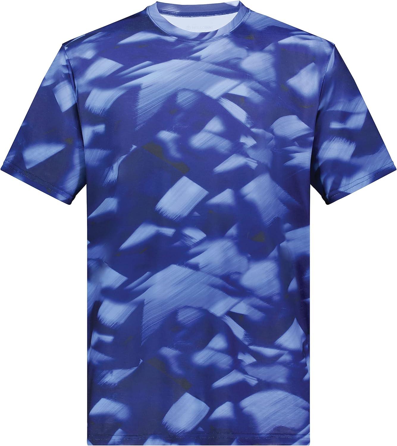 imageHolloway Mens Stock CottonTouch Poly TeeNavy Glacier Print