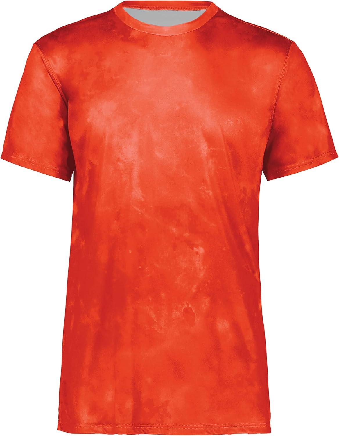 imageHolloway Mens Stock CottonTouch Poly TeeOrange Cloud Print