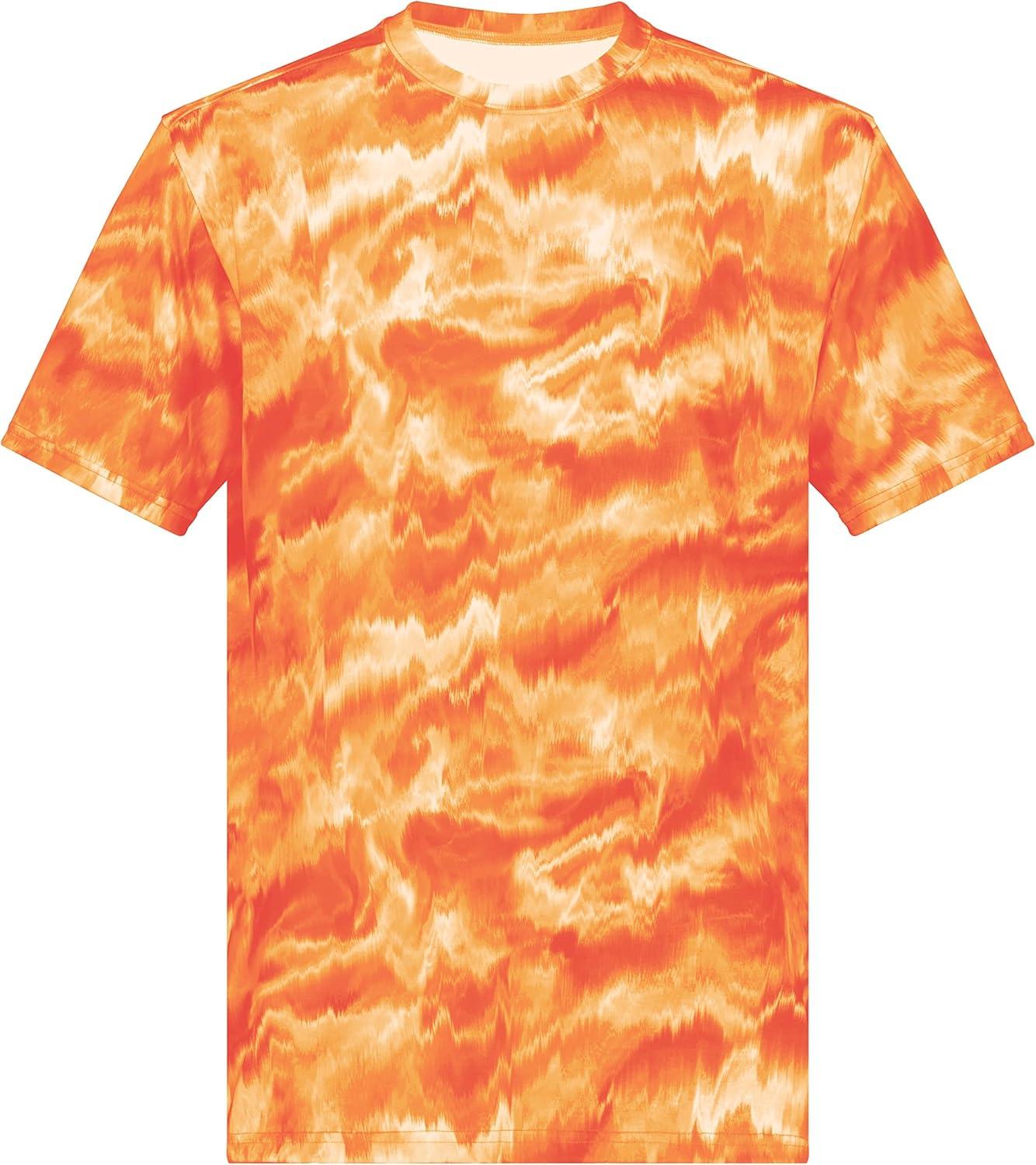 imageHolloway Mens Stock CottonTouch Poly TeeOrange Shockwave Print