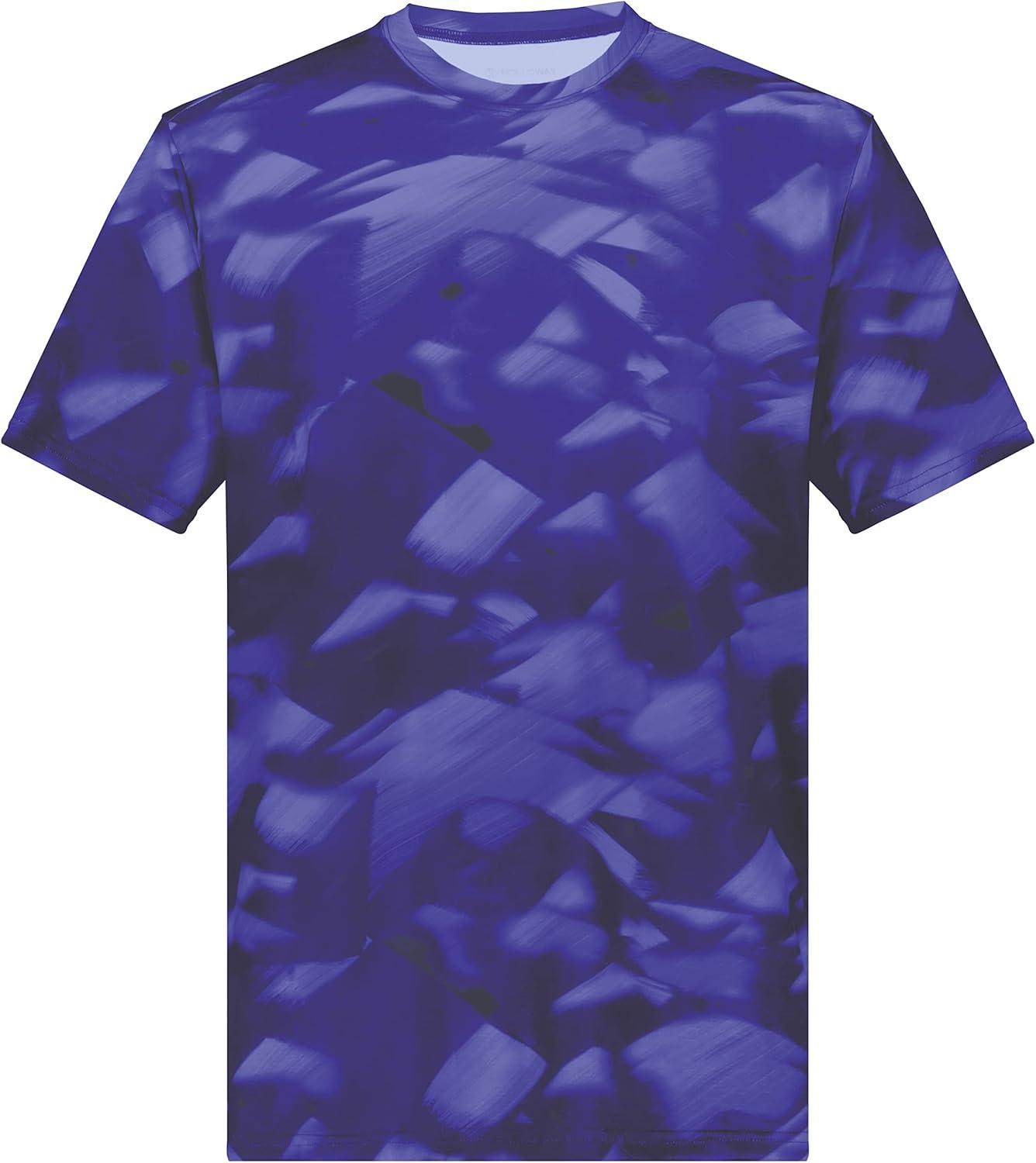 imageHolloway Mens Stock CottonTouch Poly TeePurple Glacier Print