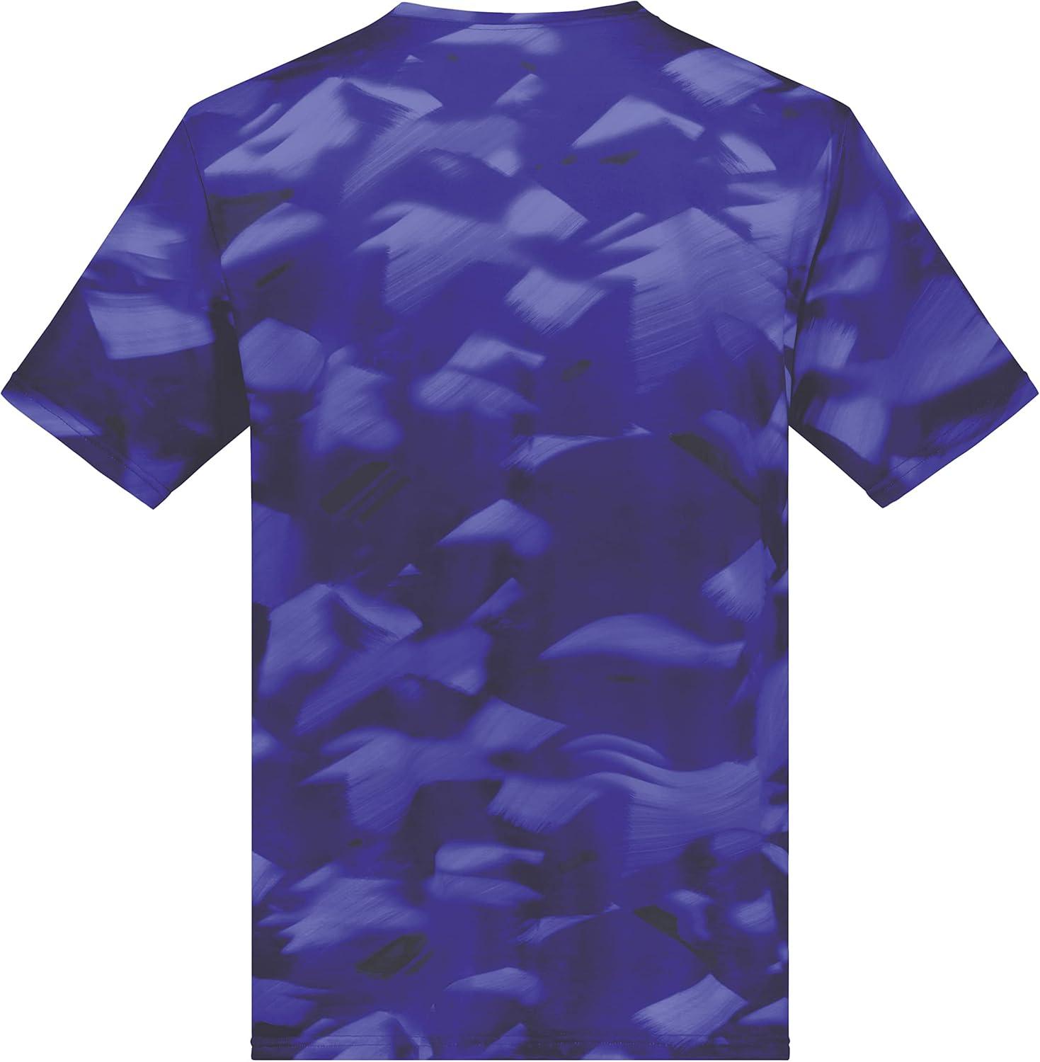 imageHolloway Mens Stock CottonTouch Poly TeePurple Glacier Print