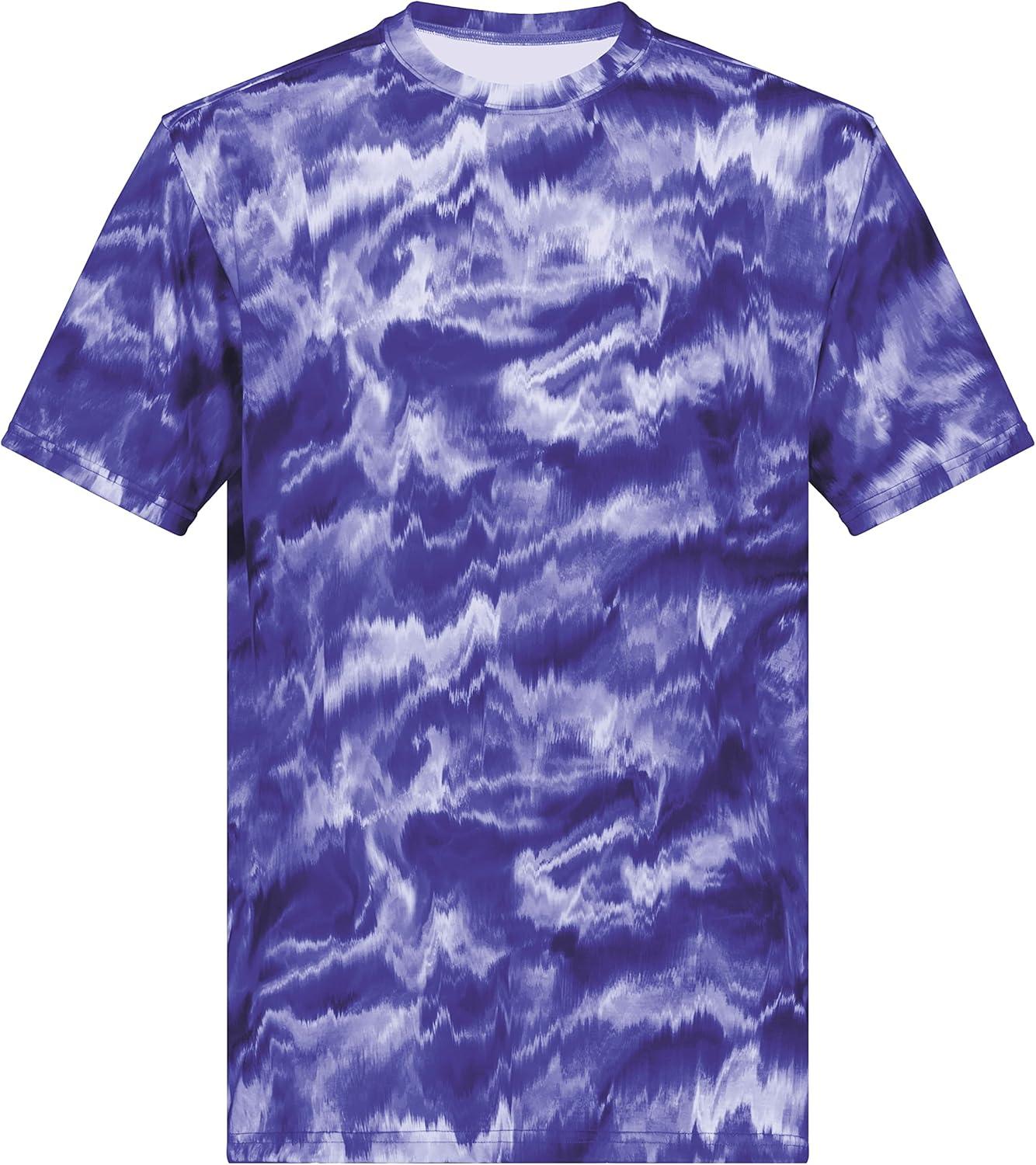 imageHolloway Mens Stock CottonTouch Poly TeePurple Shockwave Print